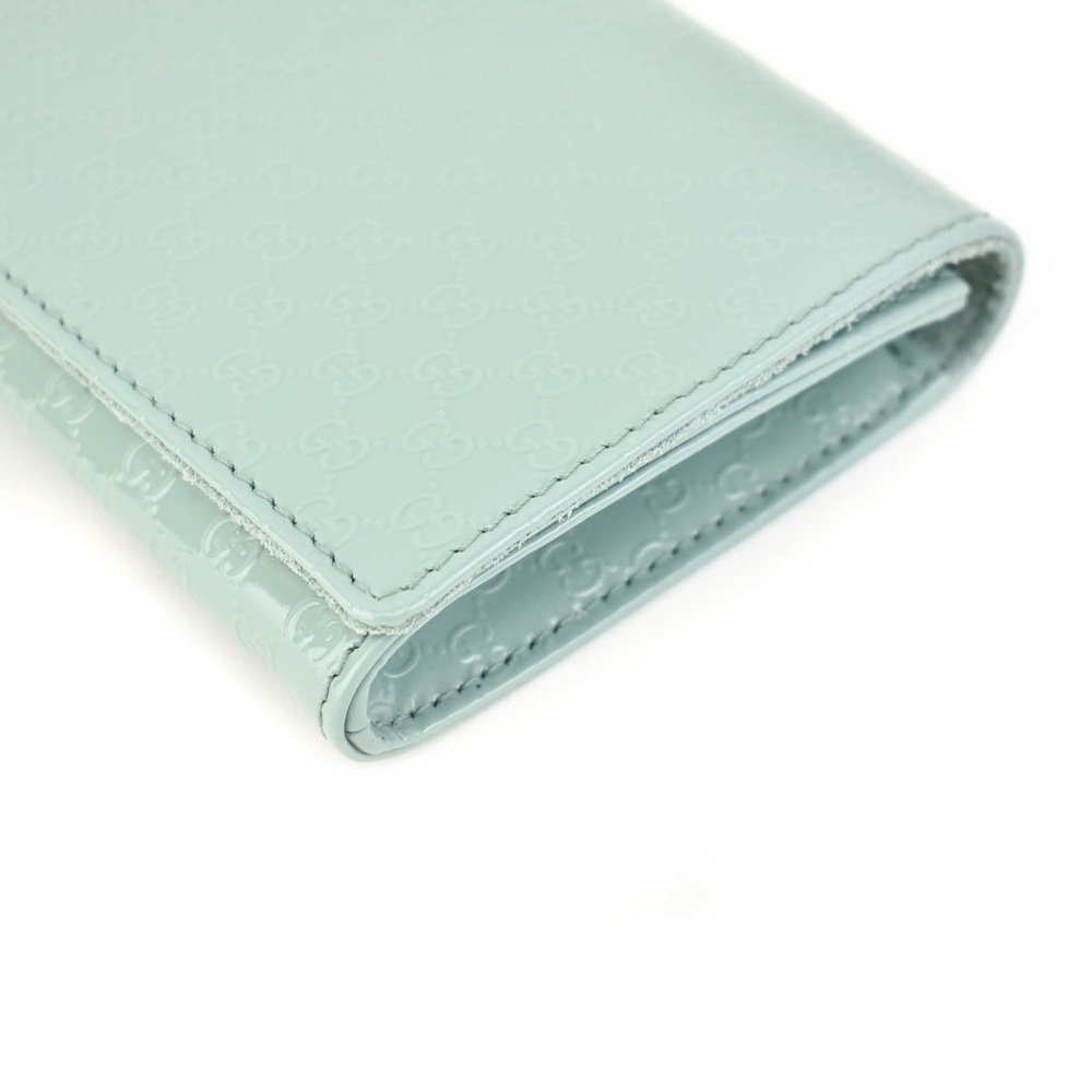 GUCCI: Powder Blue, Patent "GG" Logo "Broadway" Clutch Bag/Purse (wn) - Picture 6 of 11